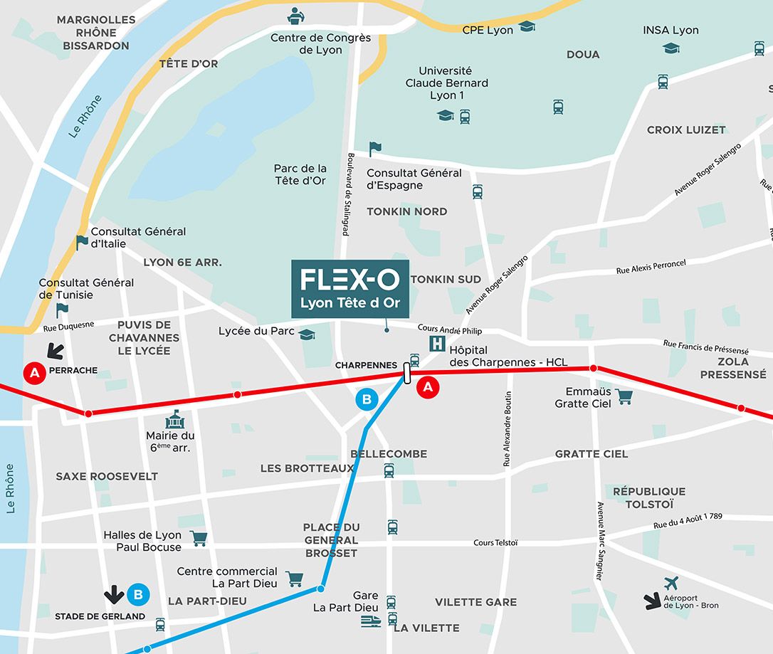 Espace de coworking Flex-O Lyon Tête d'Or à Lyon